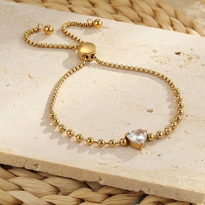 Adjustable 304 Stainless Steel Box Chain & Ball Chain Slider Bracelets WGFC0C2-05-1