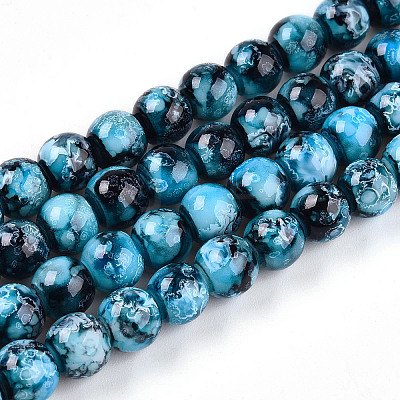 Baking Paint Glass Beads X1-DGLA-N003-8mm-A08-1