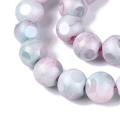 Ombre Effect Dyed Electroplate Opaque Glass Beads Strands EGLA-Q130-01A-20-1