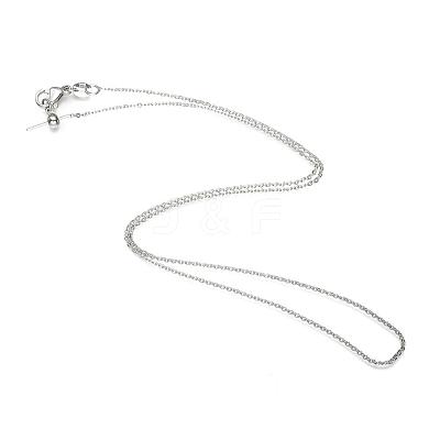 Brass Cable Chain Necklaces NJEW-E151-03P-1