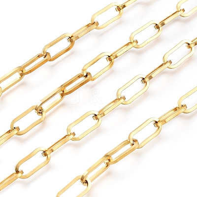 Ion Plating(IP) 304 Stainless Steel Paperclip Chains CHS-D030-02G-1