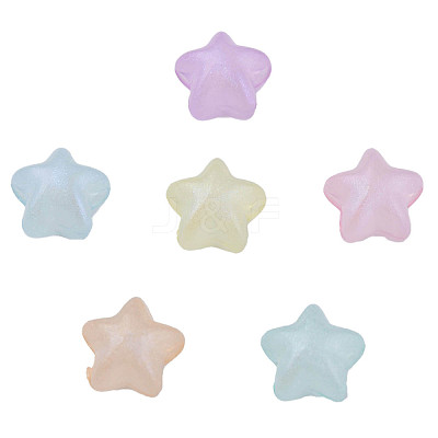 Rainbow Iridescent Plating Acrylic Beads CACR-N006-13-B01-1