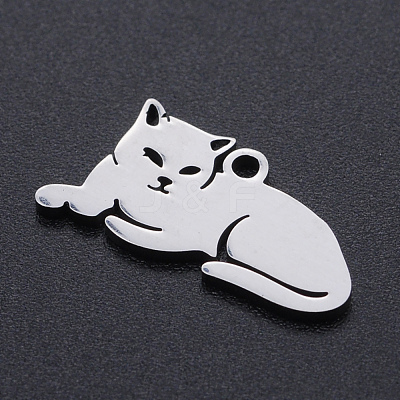 Non-Tarnish 304 Stainless Steel Kitten Pendants A-STAS-N090-JN857-1-1