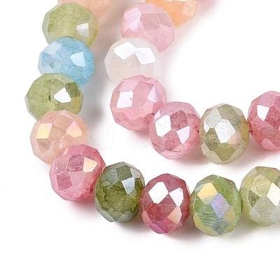 Dyed Crackle Imitation Jade Glass Beads Strands EGLA-Q131-02C-08-1