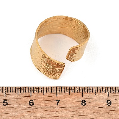 304 Stainless Steel Open Cuff Ring for Women RJEW-M049-01G-03-1