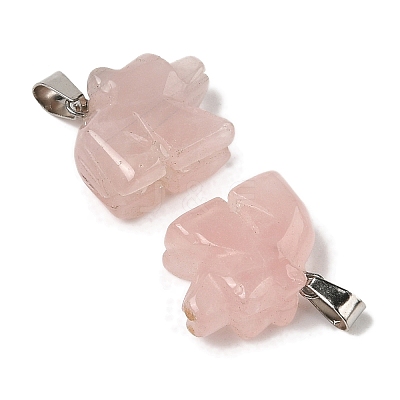Natural Rose Quartz Pendants G-B127-02P-05-1