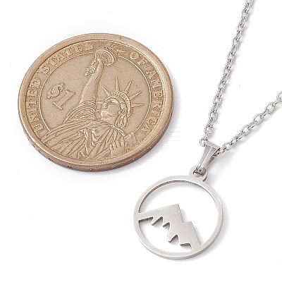 Non-Tarnish 201 Stainless Steel Pendnat Necklaces NJEW-JN04764-02-1