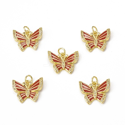 Brass Micro Pave Cubic Zirconia Pendants KK-E068-VB320-1-1