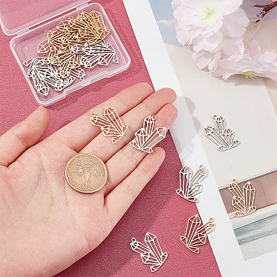 20Pcs 2 Colors  201 Stainless Steel Pendants STAS-DC0006-58-1