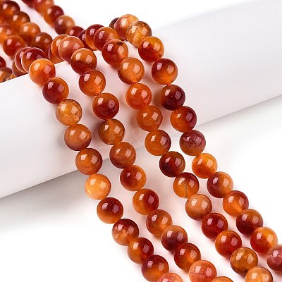 Dyed Natural White Jade Beads Strands G-T138-8mm-210-30-1