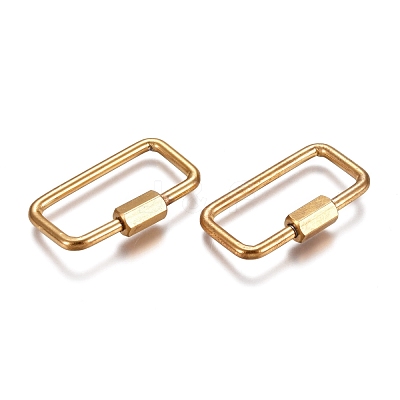 304 Stainless Steel Screw Carabiner Lock Charms STAS-K195-01G-1