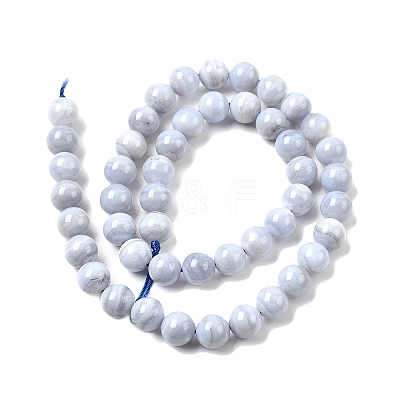 Natural Blue Lace Agate Beads Strands G-G344-A06-8mm-1