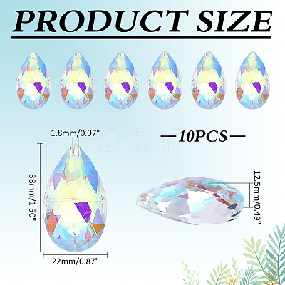 10Pcs Glass Pendants GLAA-ME0001-16A-1
