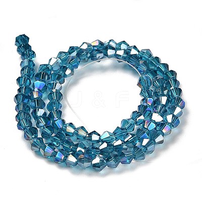 Transparent Electroplate Glass Beads Strands GLAA-F029-3mm-A01-1
