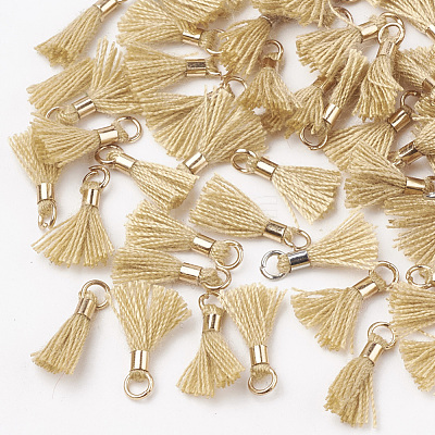 Polycotton(Polyester Cotton) Tassel Pendant Decorations FIND-S275-06G-1