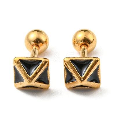 Ion Plating(IP) 304 Stainless Steel Stud Earrings EJEW-Z034-16G-1