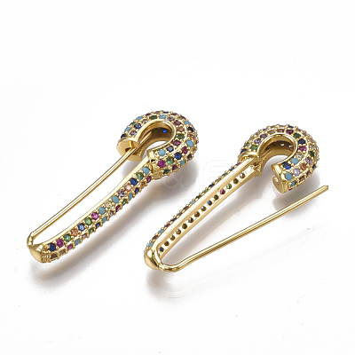 Brass Micro Pave Cubic Zirconia(Random Mixed Color) Brooch ZIRC-S061-69-1