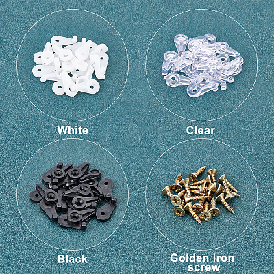 60 Sets 3 Colors Plastic Glass Retainer Clips Kit FIND-GA0001-66-1