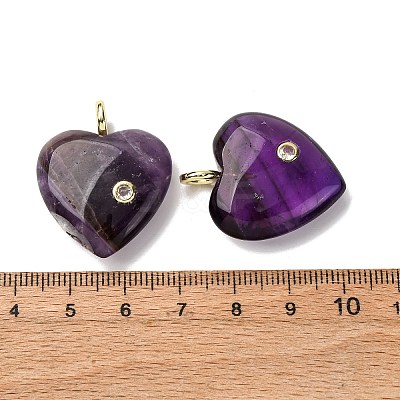 Natural Amethyst Pendants G-P588-01G-09-1