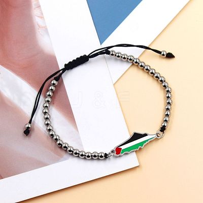 Palestine Map 304 Stainless Steel Enamel Link Bracelets FS-WGEA228-05-1