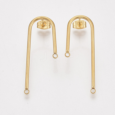 Left and Right 304 Stainless Steel Stud Earring Findings STAS-S079-143B-1