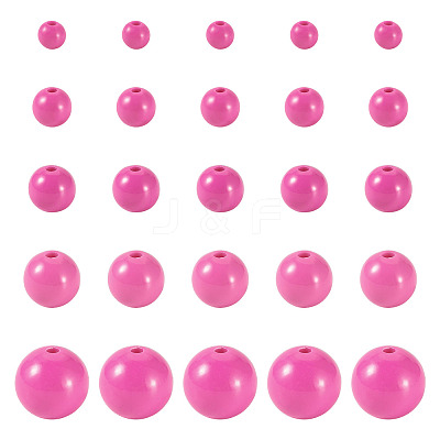 100Pcs 5 Styles Opaque Acrylic Beads MACR-TADJ0001-12C-1