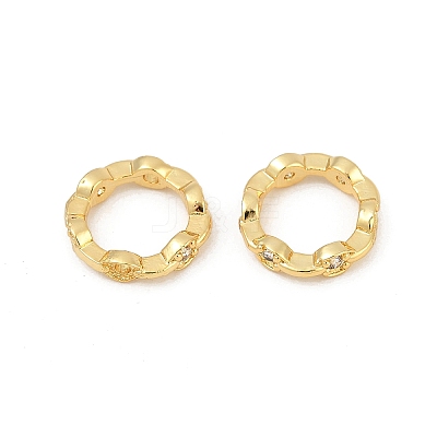 Brass Clear Cubic Zirconia Bead Frame LS-KK-D375-33G-01-1