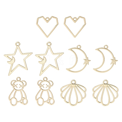 10Pcs 5 Style Alloy Pendants FIND-YW0003-70-1