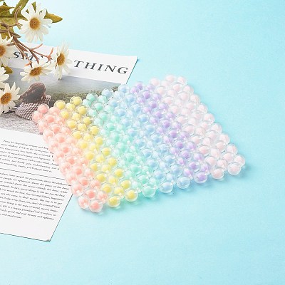 6 Colors Transparent Acrylic Pumpkin Beads Cup Mat AJEW-CM00001-1