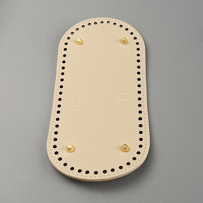 Oval PU Leather Knitting Crochet Bags Nail Bottom Shaper Pad PURS-WH0001-63B-1