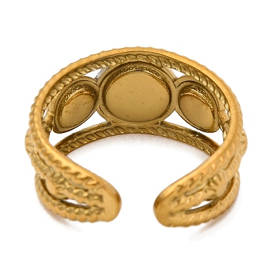 Round Natural Mixed Stone Finger Rings RJEW-Q822-31G-1