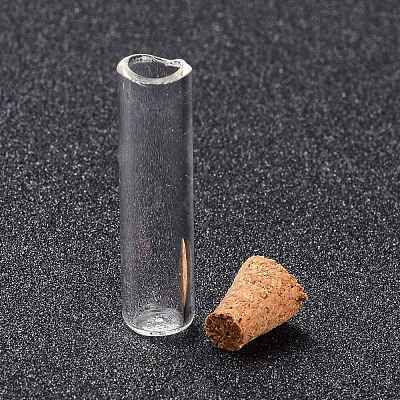 Tube Glass Cork Bottles Ornament AJEW-O032-04I-1