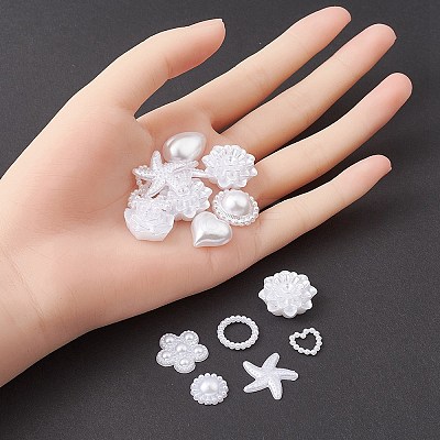 100Pcs 12 Styles ABS Plastic Imitation Pearl Cabochons SACR-YW0001-56-1