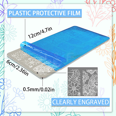 Stainless Steel DIY Nail Art Templates MRMJ-WH0092-023-1