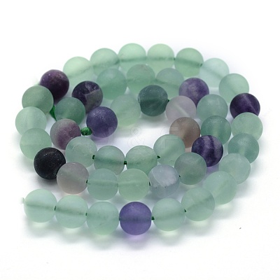 Natural Fluorite Beads Strands G-G763-13-6mm-1