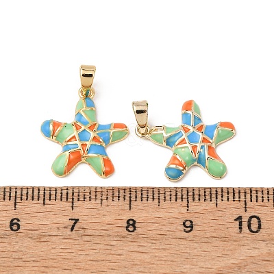 Sea Animals Brass Enamel Pendants KK-F917-01A-01-1