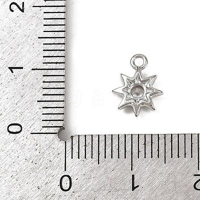 Brass Pave Clear Cubic Zirconia Pendants KK-L238-12P-1