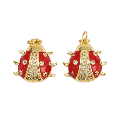 Brass Micro Pave Cubic Zirconia Pendants KK-L241-05G-1