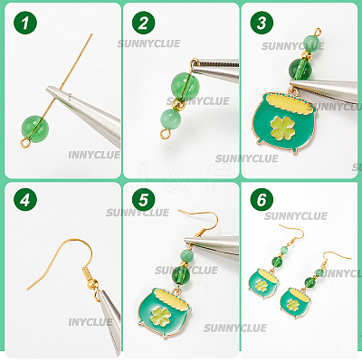 DIY Saint Patrick's Day Theme Dangle Earring Making Kits DIY-SC0024-74-1