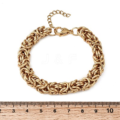 304 Stainless Steel Byzantine Chains Bracelets for Women BJEW-P399-01B-G-1
