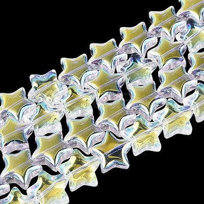 Electroplate Transparent Glass Beads Strands EGLA-N056-04A-A01-1