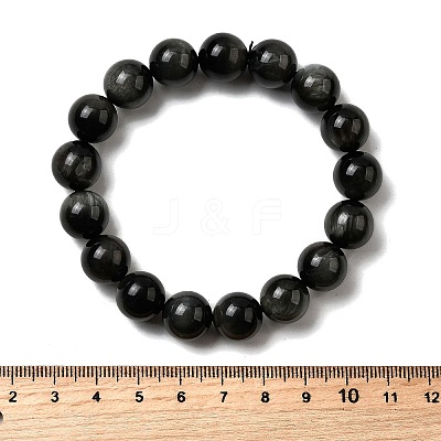 Grade A Natural Eagle Eye Stone Round Beads Stretch Bracelets for Women BJEW-L712-B06-12mm-1