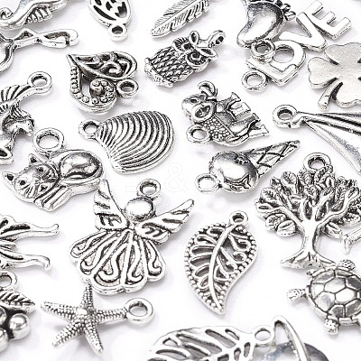 30Pcs 30 Styles Tibetan Style Alloy Pendants TIBEP-YW0001-28-1