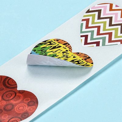 Heart Shaped Stickers Roll DIY-K027-A03-1