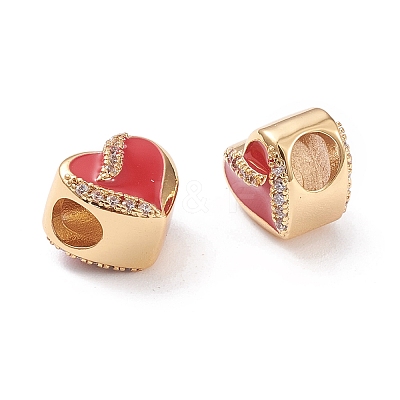 Brass Enamel European Beads MPDL-P005-08G-1