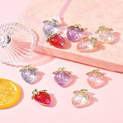 10Pcs 5 Styles Transparent Acrylic Pendants MACR-FS0002-09-1