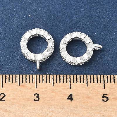Brass Micro Pave Clear Cubic Zirconia Tube Bails KK-A254-02A-S-1