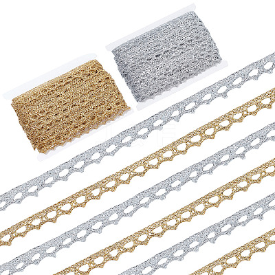 2 Cards 2 Colors Metallic Lace Trim MCOR-GF0001-01-1