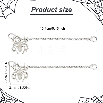 2Pcs Alloy Spider Charm Shoe Chains FIND-AN0001-06-1