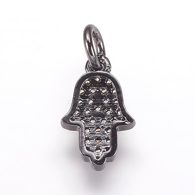 Brass Micro Pave Cubic Zirconia Charms Pendants ZIRC-K070-32B-1